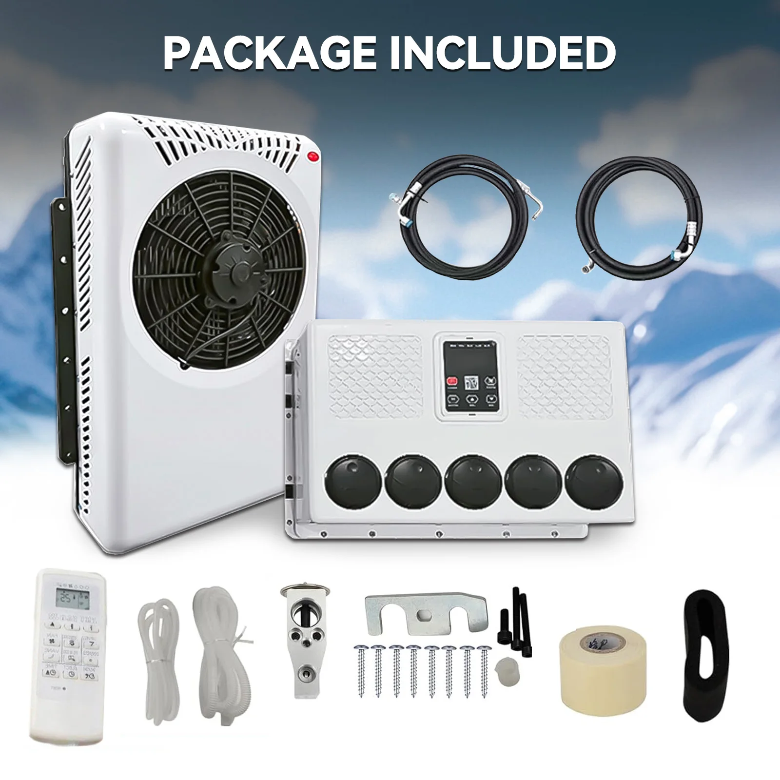 

Treeligo 10500BTU 12V Car Cooling Air Conditioner New Electrical Split Air AC Unit For RV Truck Tractors Van Motorhome Camper