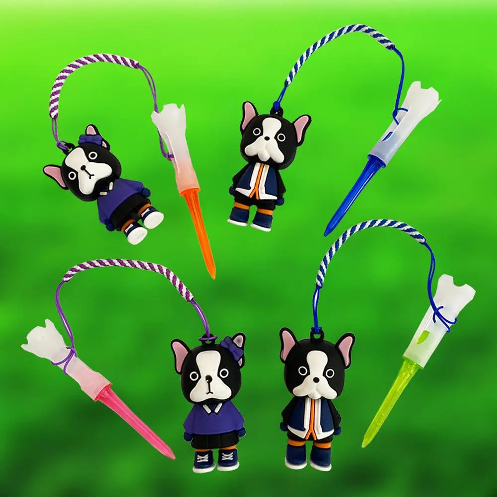 1pcs Random Color Golf Rubber Tees With Cartoon Cute Doll Loss Prevent Portable Accessories String Golf B7F5