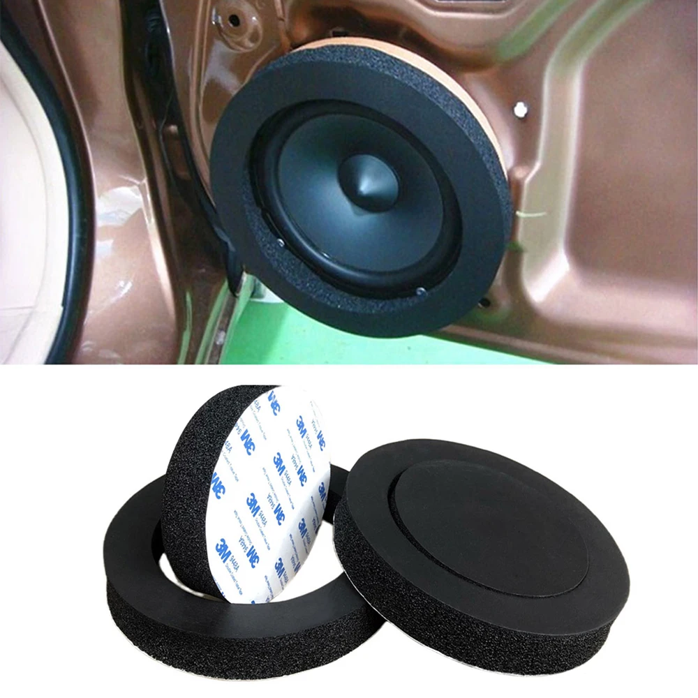 6.5 inch Car Speaker Ring Bass Door Trim Sound Insulation Cotton Audio Speakers Insulation Ring Sound Self Adhesive Parts