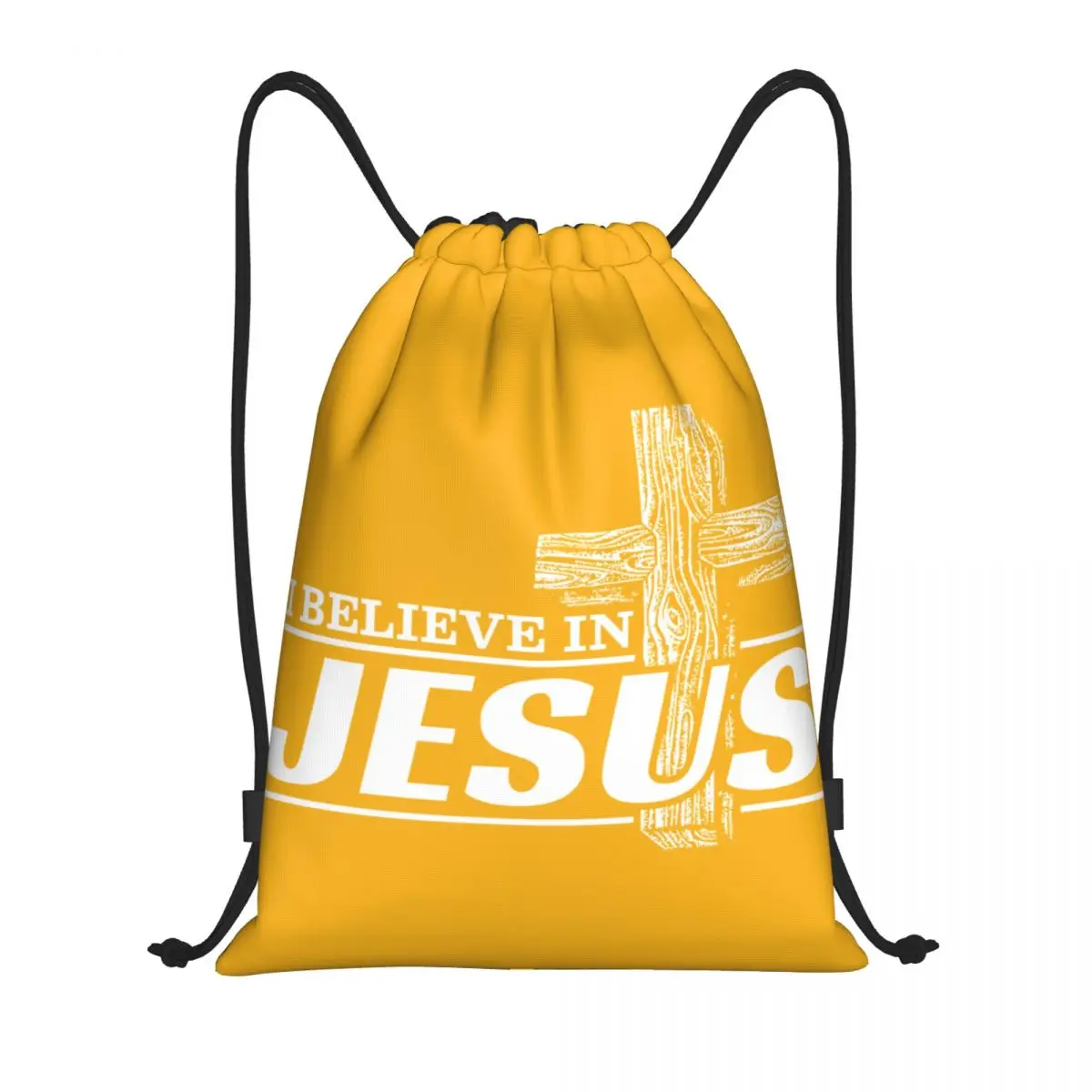 Custom I Believe In Jesus Christ Drawstring Bags for Training Yoga Backpacks Women Men Cristianity Faith Sports Gym Sackpack