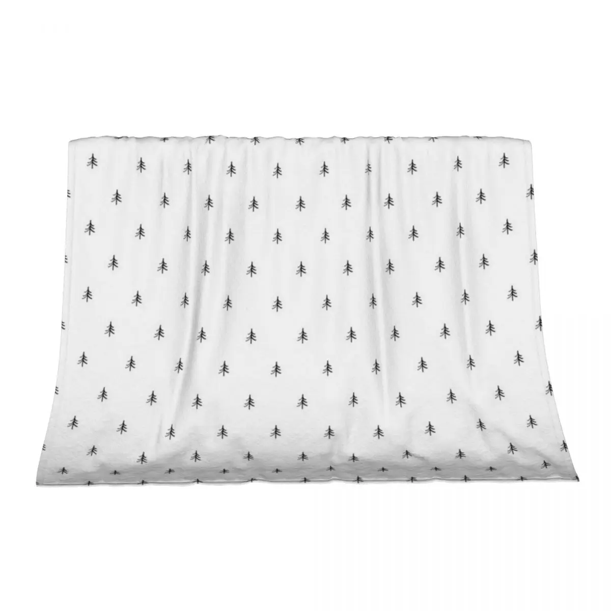 

Minimalist Christmas Tree Black & White Pattern Throw Blanket Shaggy blankets ands Retros Blankets