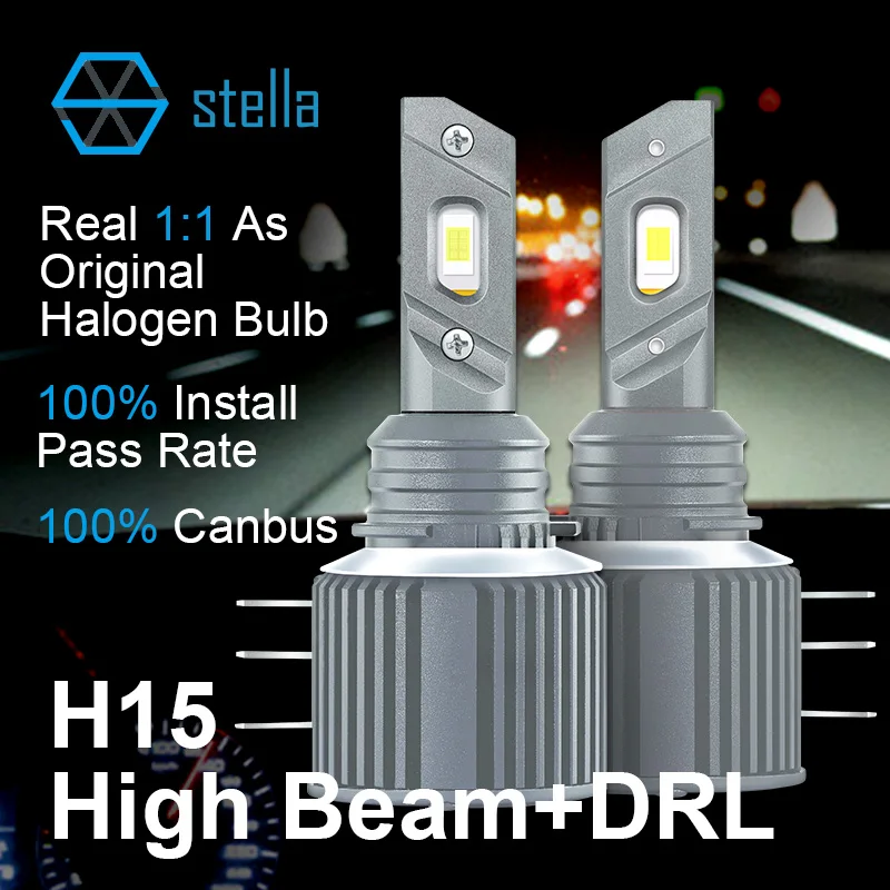 

STELLA 2PCS H15 LED Canbus for Volkswagen for Skoda for Mazda CX5 LED H15 led Driving light for Golf7 for Ford Roger 70w 12000LM