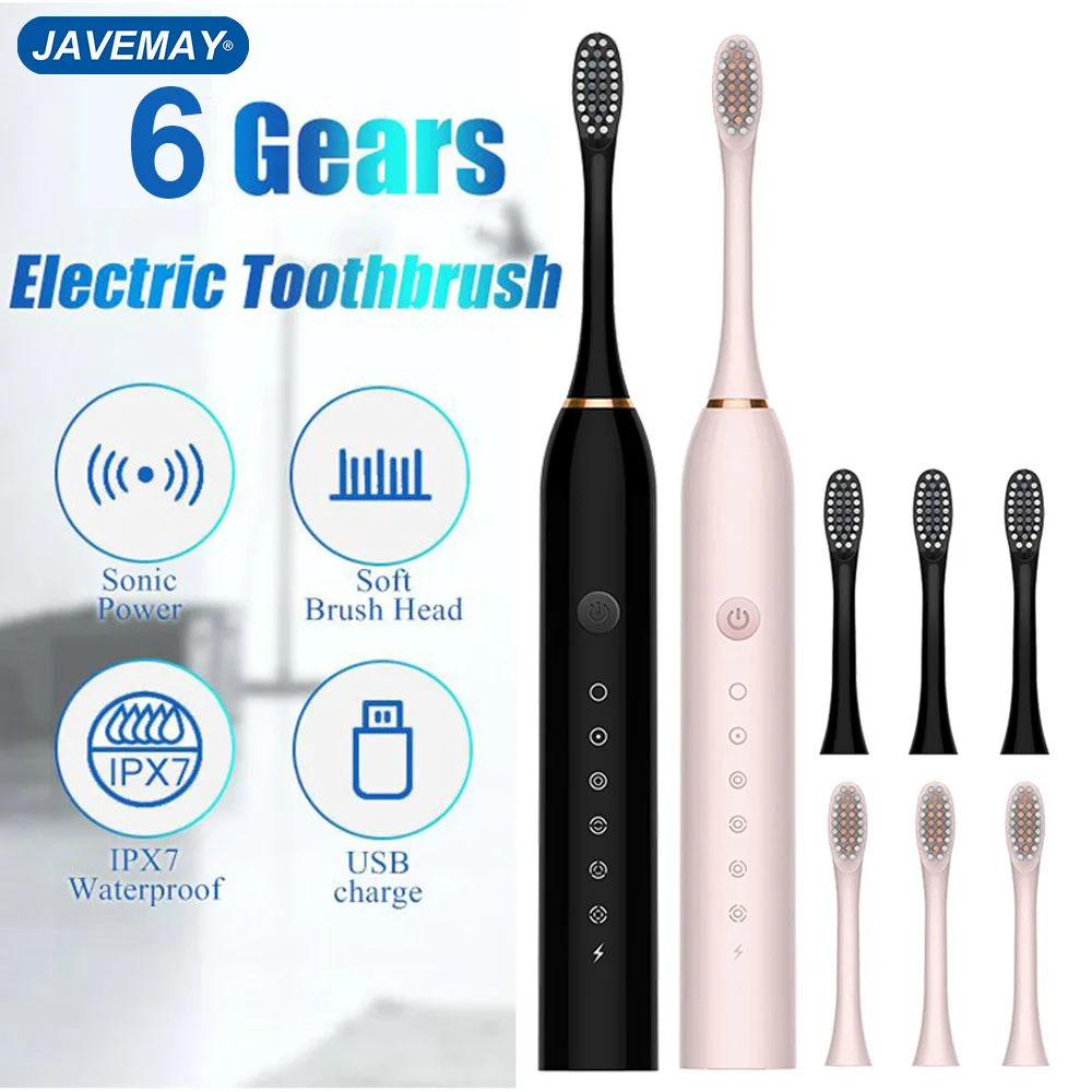 Electric Toothbrush Head Soft Sonic Rechargeable Replacement Washable Whitening Sensitive Tooth Brush Heads for JAVEMAY J189