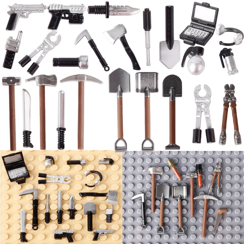 City Special Forces Accessories Building Blocks Soldier Figures Army War Infantry Gun Computer Axe Weapons MOC Bricks Toys Boys