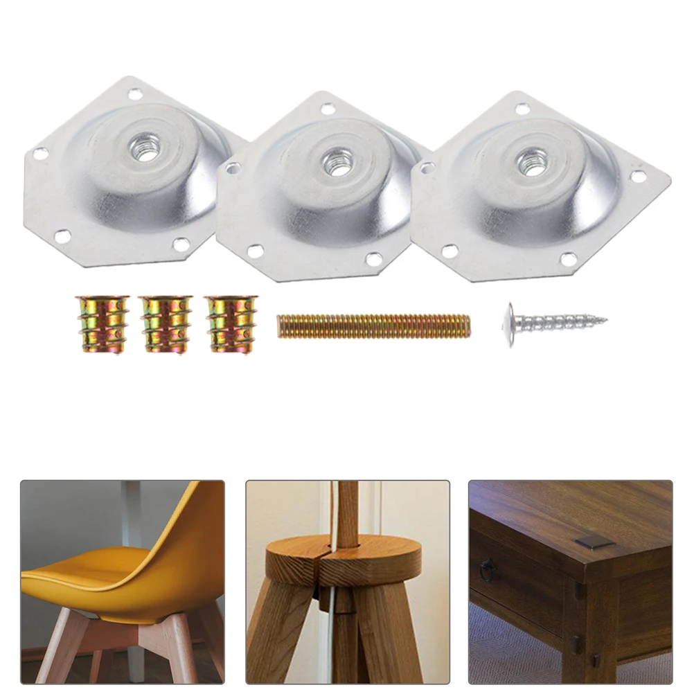 

6 Sets Iron Screw Nut Rods Furniture Assembly Kit Durable Table Chair Sofa Leg Extenders Hardware Cabinet Bracket Connectors