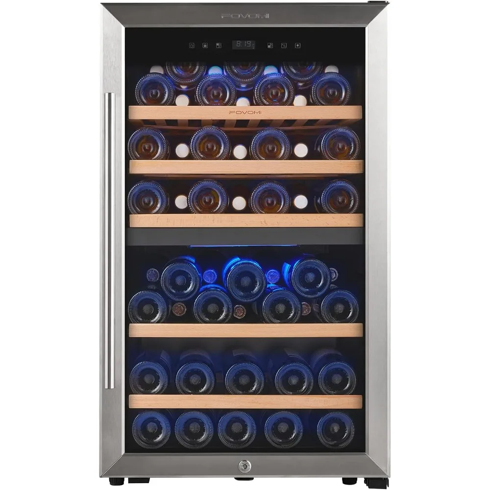 Wein kühlschränke, 52-Flaschen-Weinkühlschrank freistehender Wein kühler Kühlschrank (Bordeaux 750ml) Dual Zone