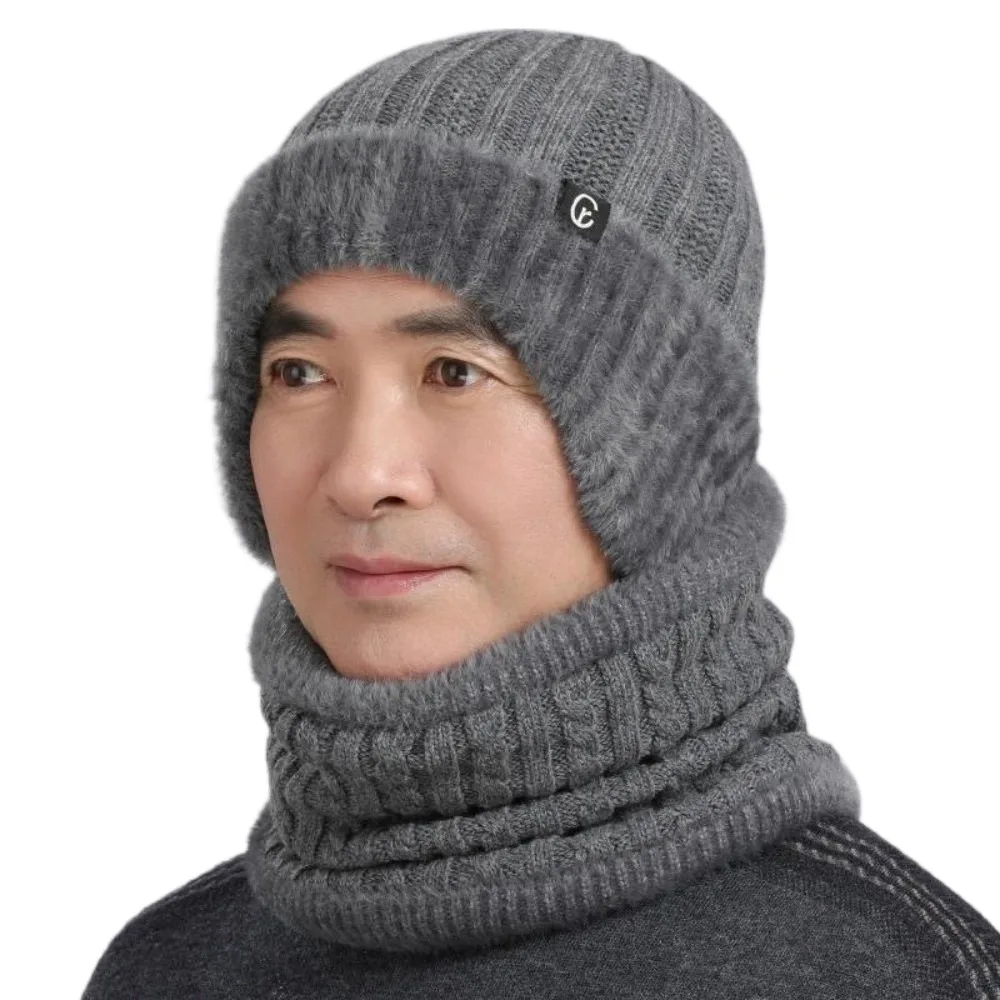 

New Polar Fleece Hat Scarf Set Windproof Warm Pullover Cap Coldproof Ear Protection Cap Unisex
