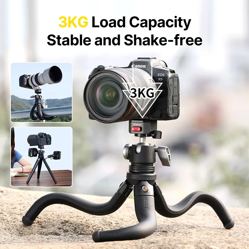 Ulanzi Claw Flexible Octopus Tripod for Camera Claw Quick Release Travel Portable Tripod 360° Panoramic Ball Head