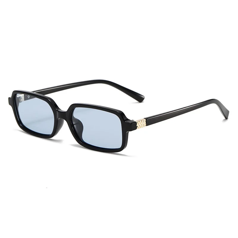 BX Polarisierte Retro-Sonnenbrille mit quadratischem Rahmen, UV400-Schutz, kleine modische Sonnenbrille für Damen und Herren