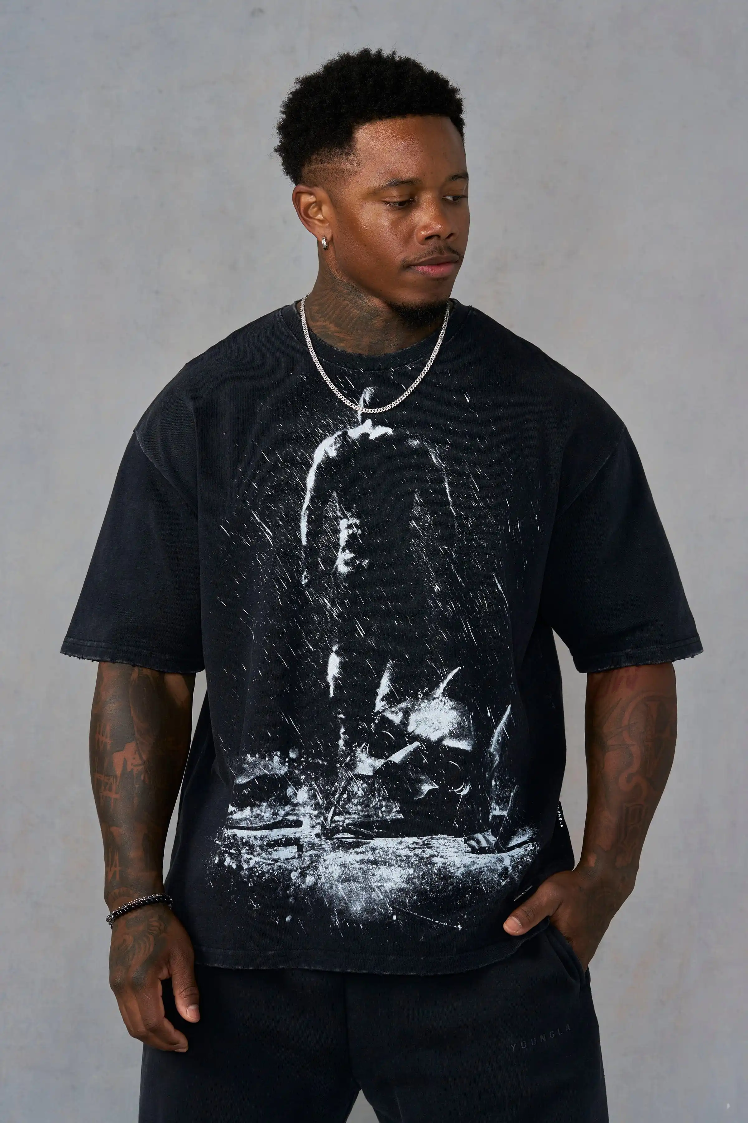 Y2k GYM Character Print Men's Large-sized Printed T-shirt - Suitable for Daily Workouts Can Be Worn By Both Men and Women