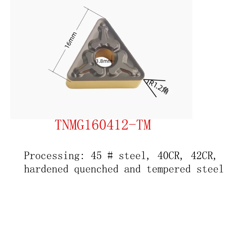 10PCS CNC Inserts Triangle Turning Inserts TNMG160404-TM CQ MA PM Stainless Steel Lathe