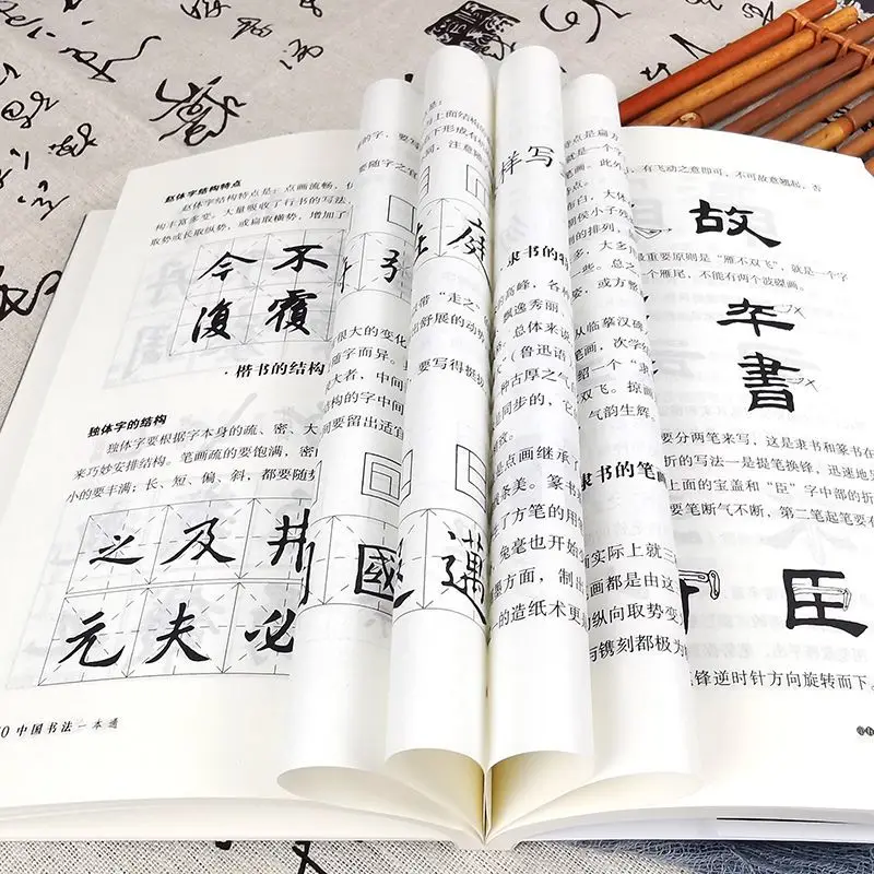 Un libro di calligrafia cinese, pratica di copia del personaggio dei pennelli, metodo di pratica del buon senso della calligrafia, apprezzamento del lavoro