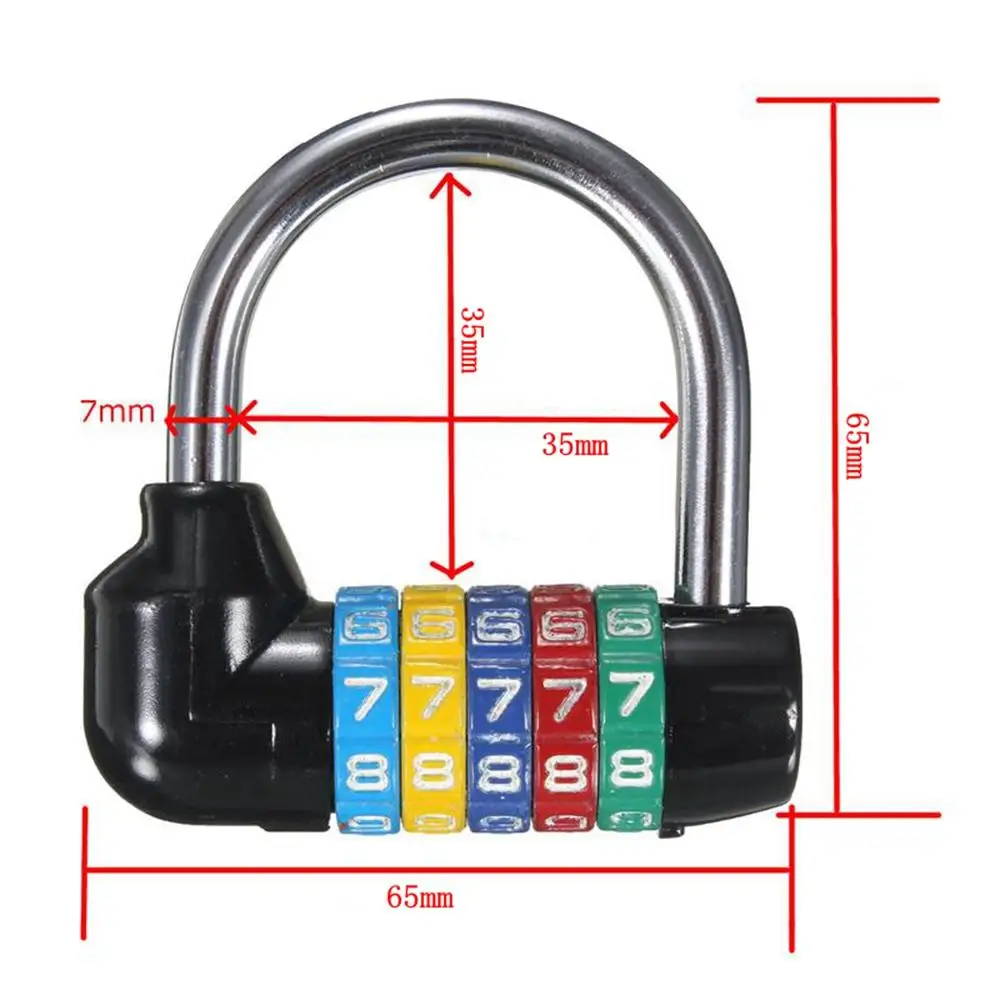 

Adjustable Zinc Alloy 5 Dial Password Lock Number Combination Padlock for Bag Locker Luggage Security