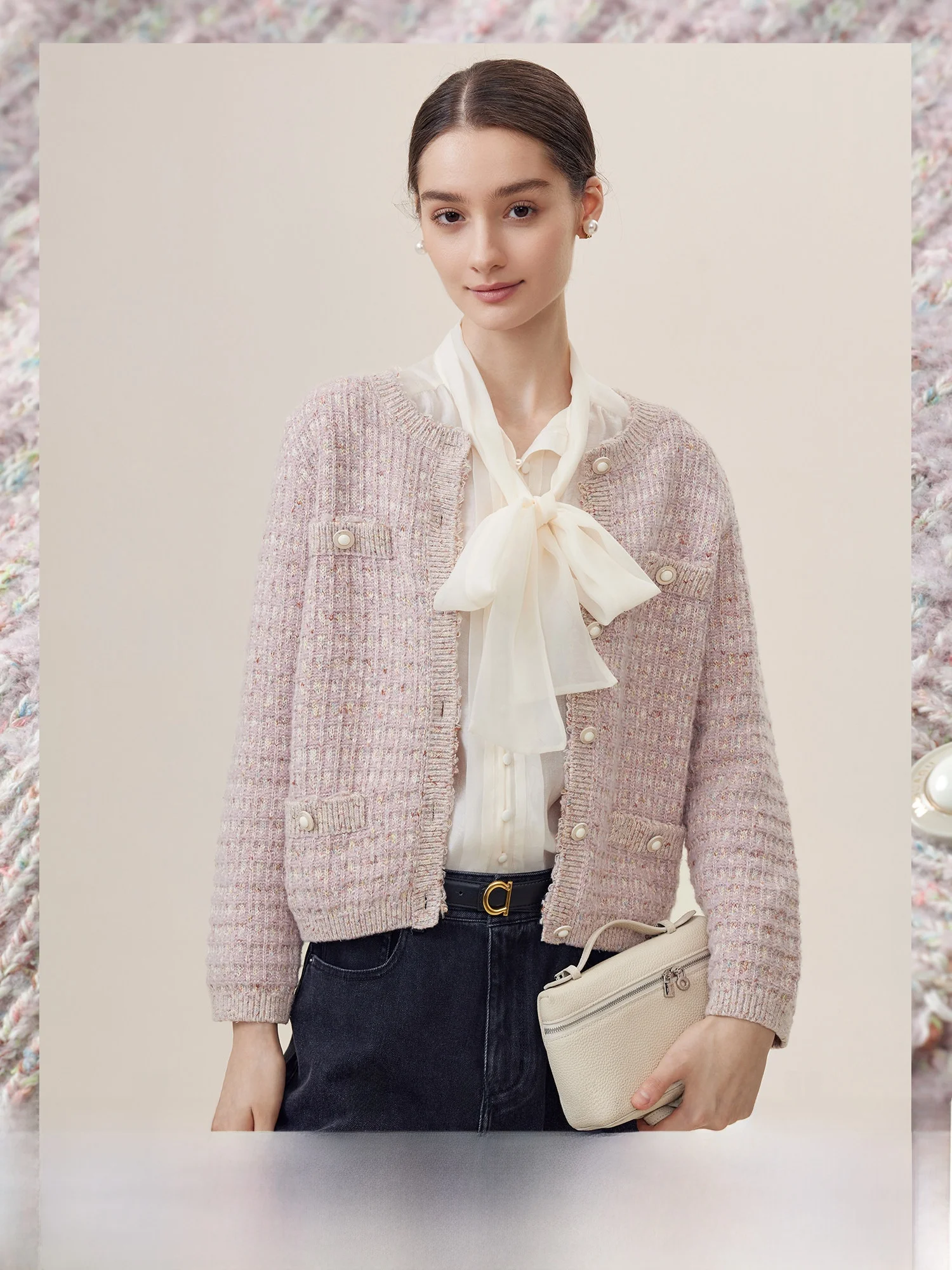 

Lina Bell Select Camere eep Wool Knitted Open Cardigan Simple Sle Women's Loose Fit Long Sve Button up Spring Cardigan