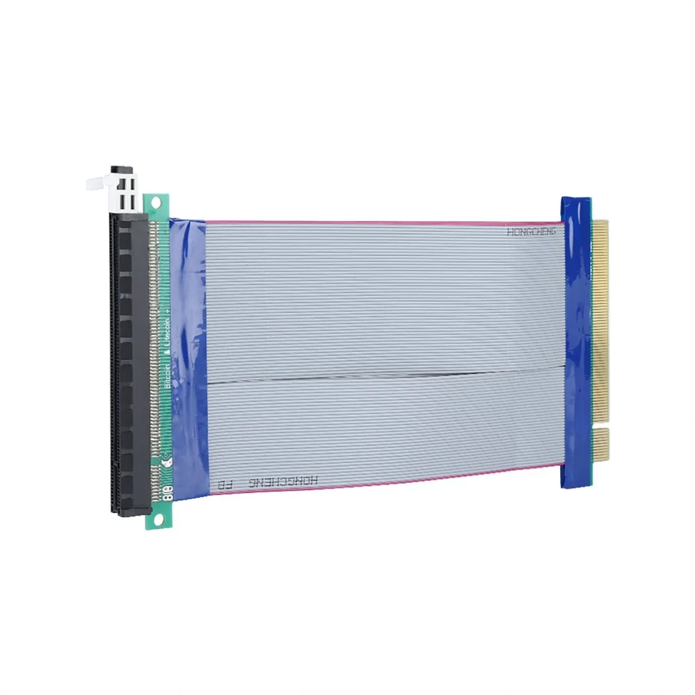 Práctico cable plano flexible de 19 cm para tarjeta elevadora PCI-E, cable de extensión PCI-E de velocidad 16X, cable elevador PCI-E de alta velocidad para construcción de PC
