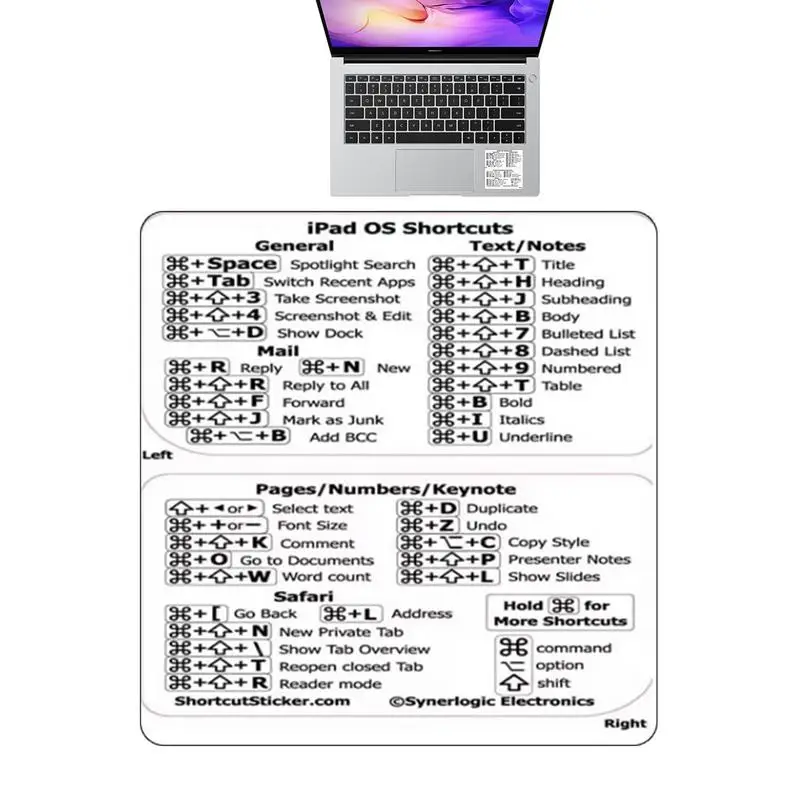 Shortcut Sticker 2023 Word/Excel Quick Reference Guide Keyboard Shortcut No-Dirt Adhesive Compatible With 13-16 Inch Air/Pro