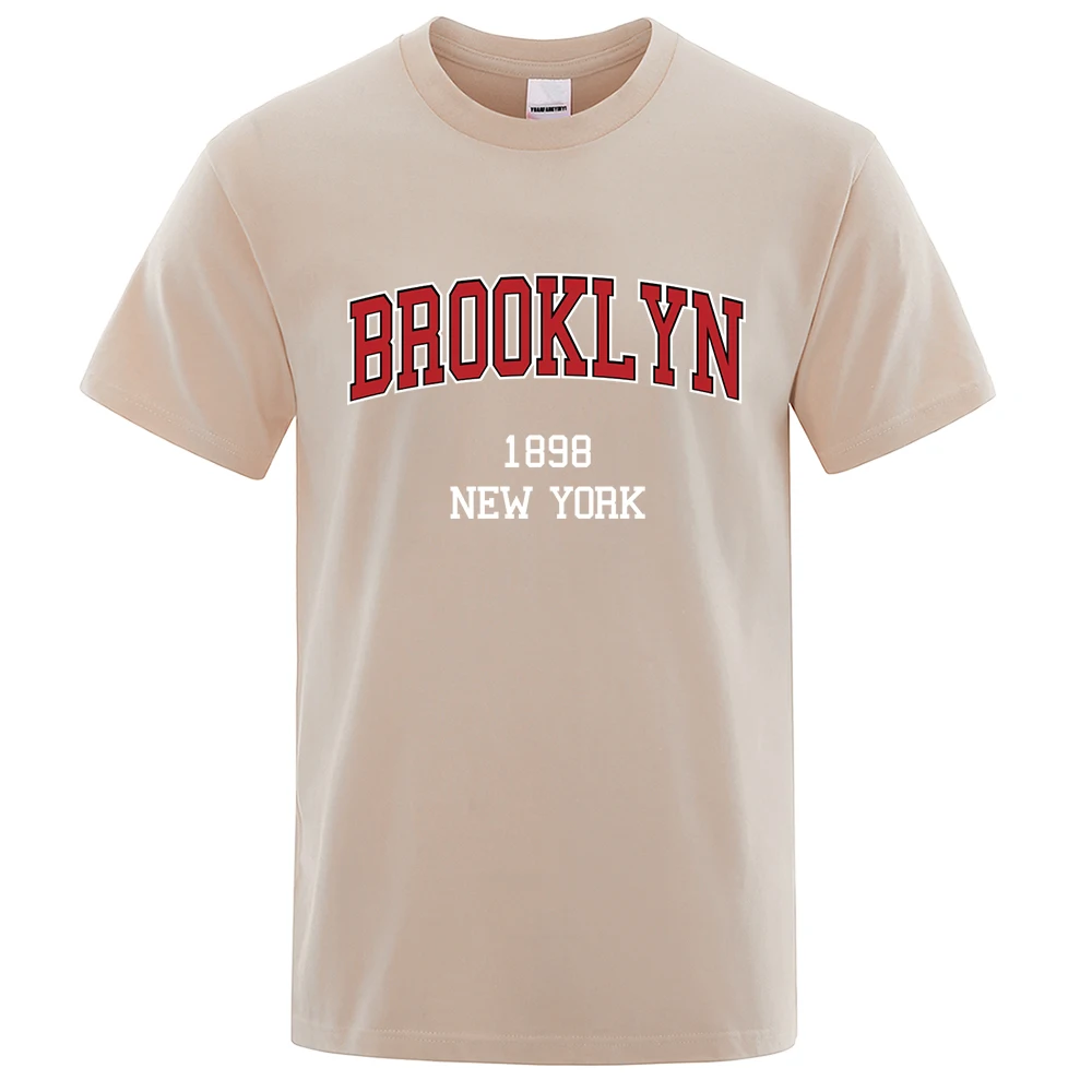 Brooklyn 1898 New York City Brief Drucke T Hemd Männer Kreativität T Kleidung T-Shirts Lose Sommer T-shirt Baumwolle Atmungsaktiv Tops