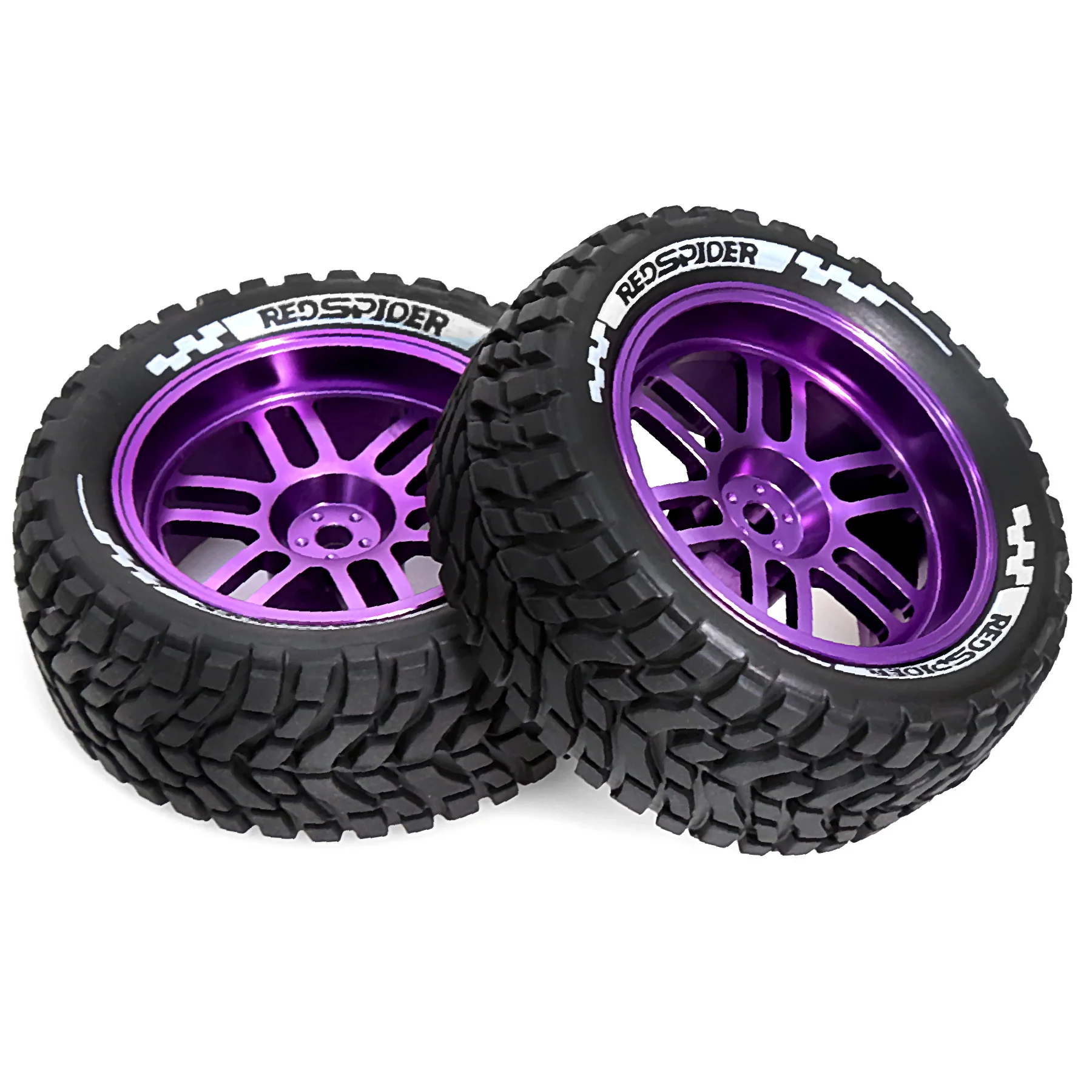 RED SPIDER 4Pcs 1/10 RC Rally Car Tires  Metal Wheel Rims 12mm Hex for Tamiya TT02 XV01 Sakura HPI RC Touring Car Upgrade Parts