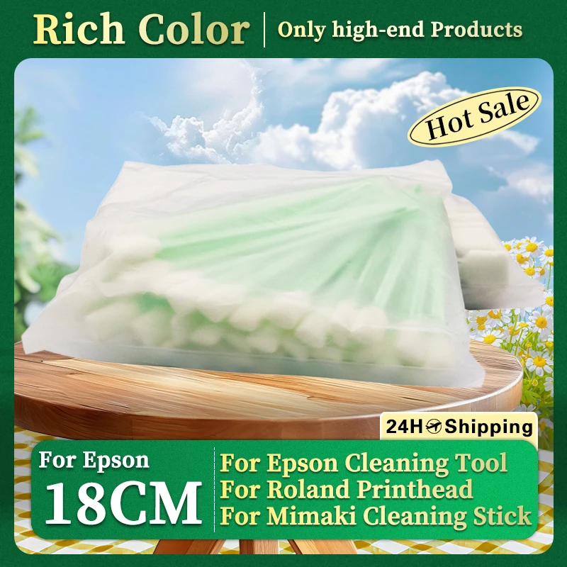 

50PCS 18cm Printhead Cleaning Stick Foam For Epson Roland Mimaki Mutoh Cleaning Tool Inkjet Printhead Cleaning Stick