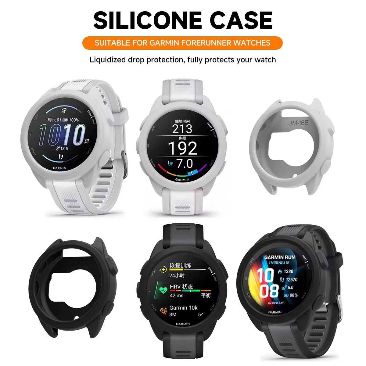 Uhrengehäuse für Garmin Forerunner 165, Musik, Smartwatch, Schutzhülle, weiches Silikon, Displayschutzfolie, Zubehör