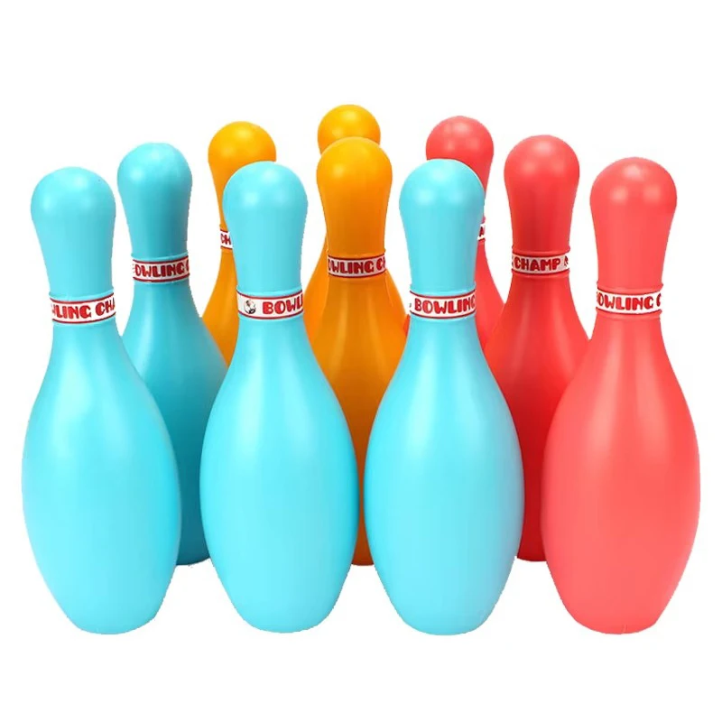 Bowling-Set, Kunststofffarbe, 2 Bälle und 10 Pins, Bowling-Spiele, Outdoor-Sport, Indoor-Übungsball, Gutterball, lustiges Bowling-Set TMZ – Detail 4