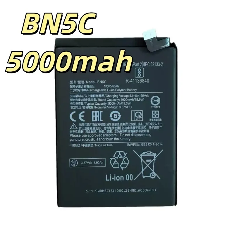 Replacement battery BN5C 3.87V 4900MAH for 21091116AC/CT mobile phone battery fast delivery new 1PCS