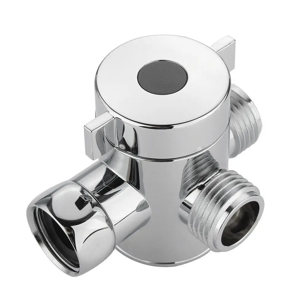 1/2 Inch Bathroom Adjustable Switch Shower Head Shunt 3-Way Connector T-adapter Diverter Valve