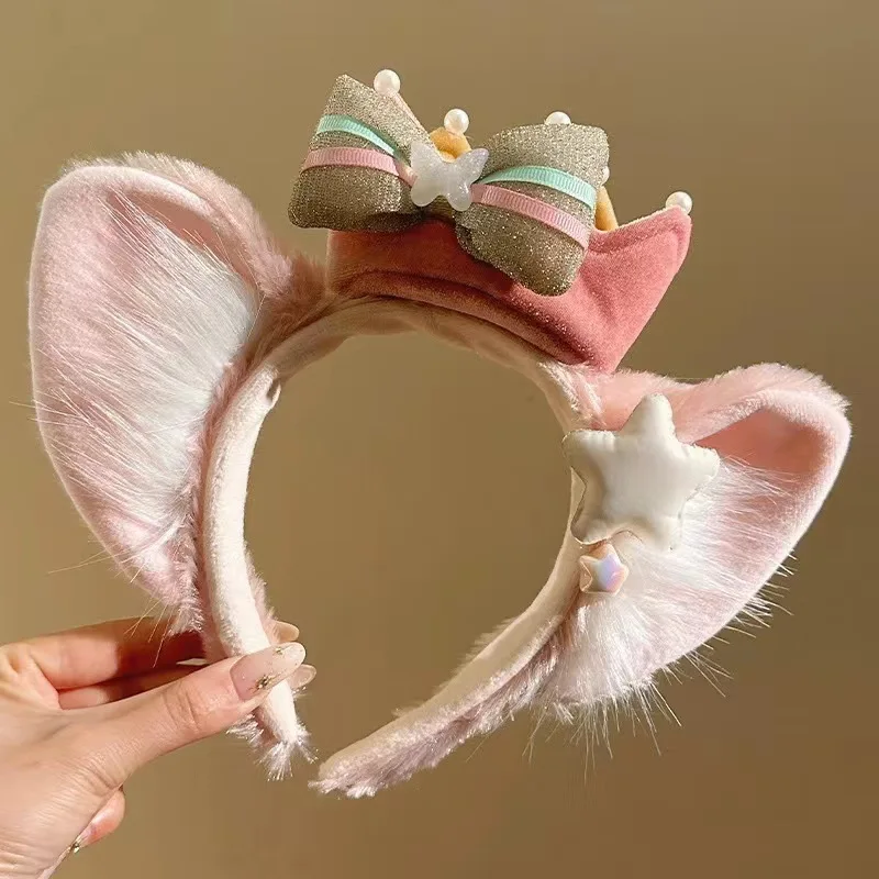 

Новые аксессуары для волос Miniso Star Dream Melody Ling Nabelle, повязка на голову с бантом, плюшевая открытка для волос, повязка на голову для парка развлечений, фото