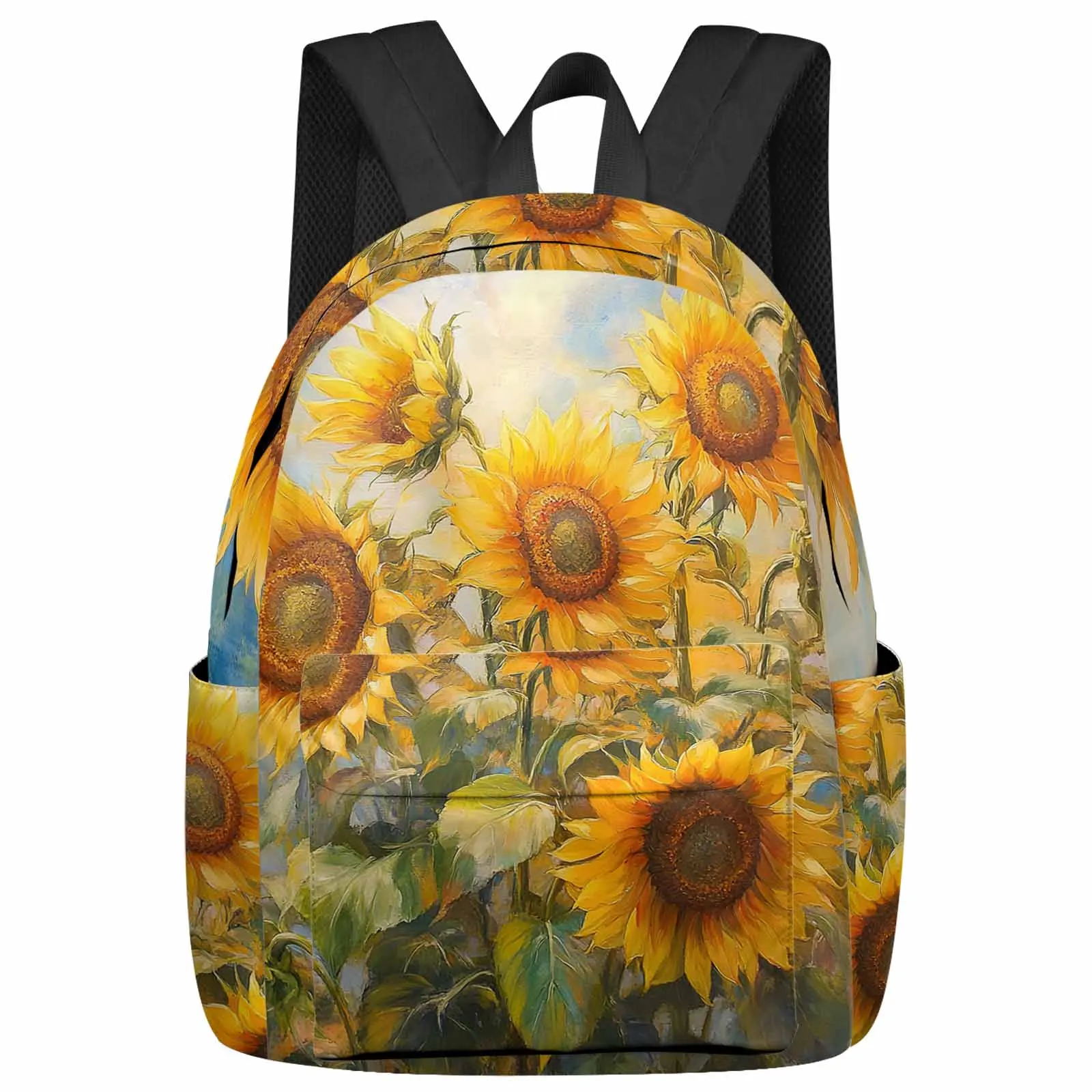 

Sunflower Watercolor Gradient Backpacks Custom Student School Bags Laptop Backpack Men Women Female Travel Mochila