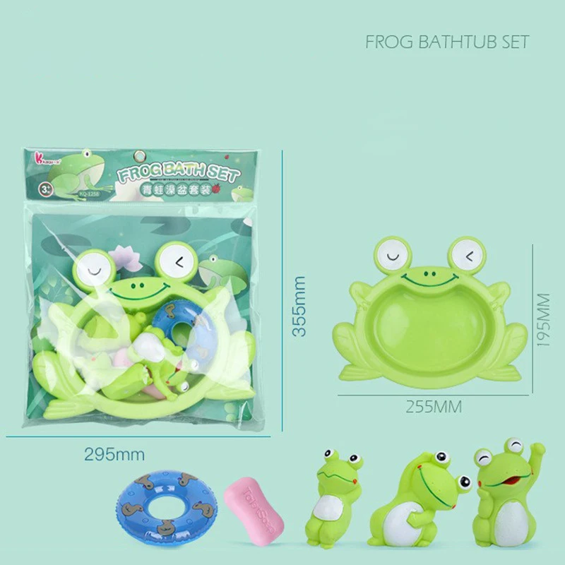 1 conjunto dos desenhos animados bonito lagoa sapo verde brinquedos de água do bebê engraçado animal maluco flutuante brinquedos crianças brinquedo de banho festa de aniversário presente do feriado