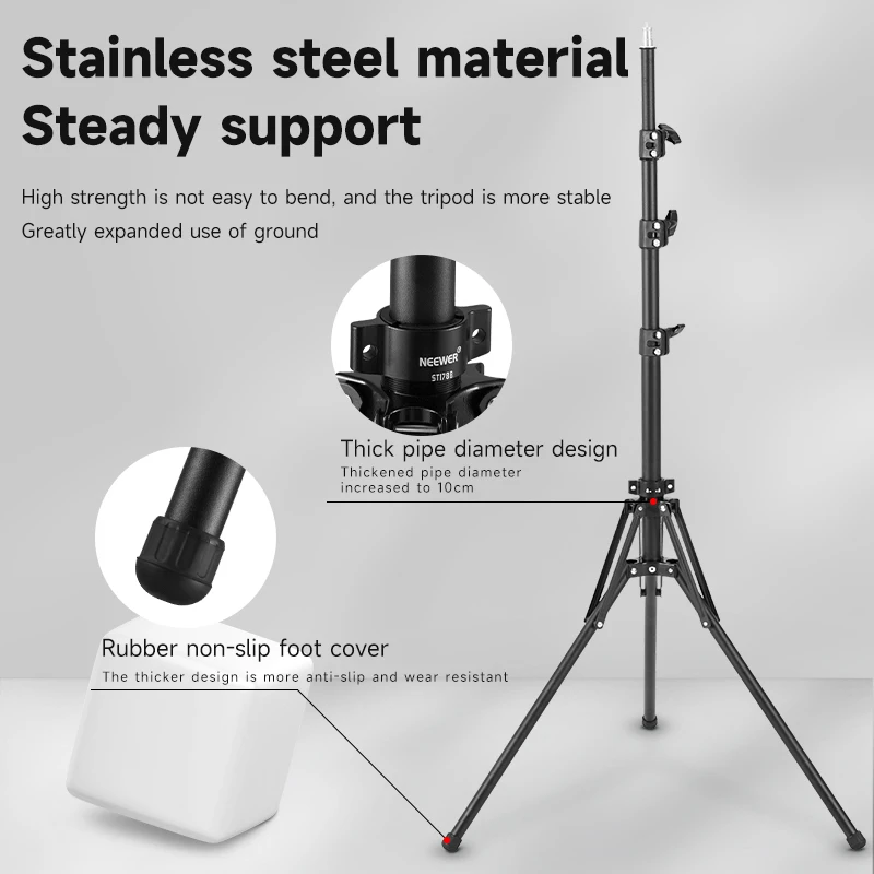 NEEWER 1.78m Reverse folding tripod portable stand set for LED flash soft light box travel monopod