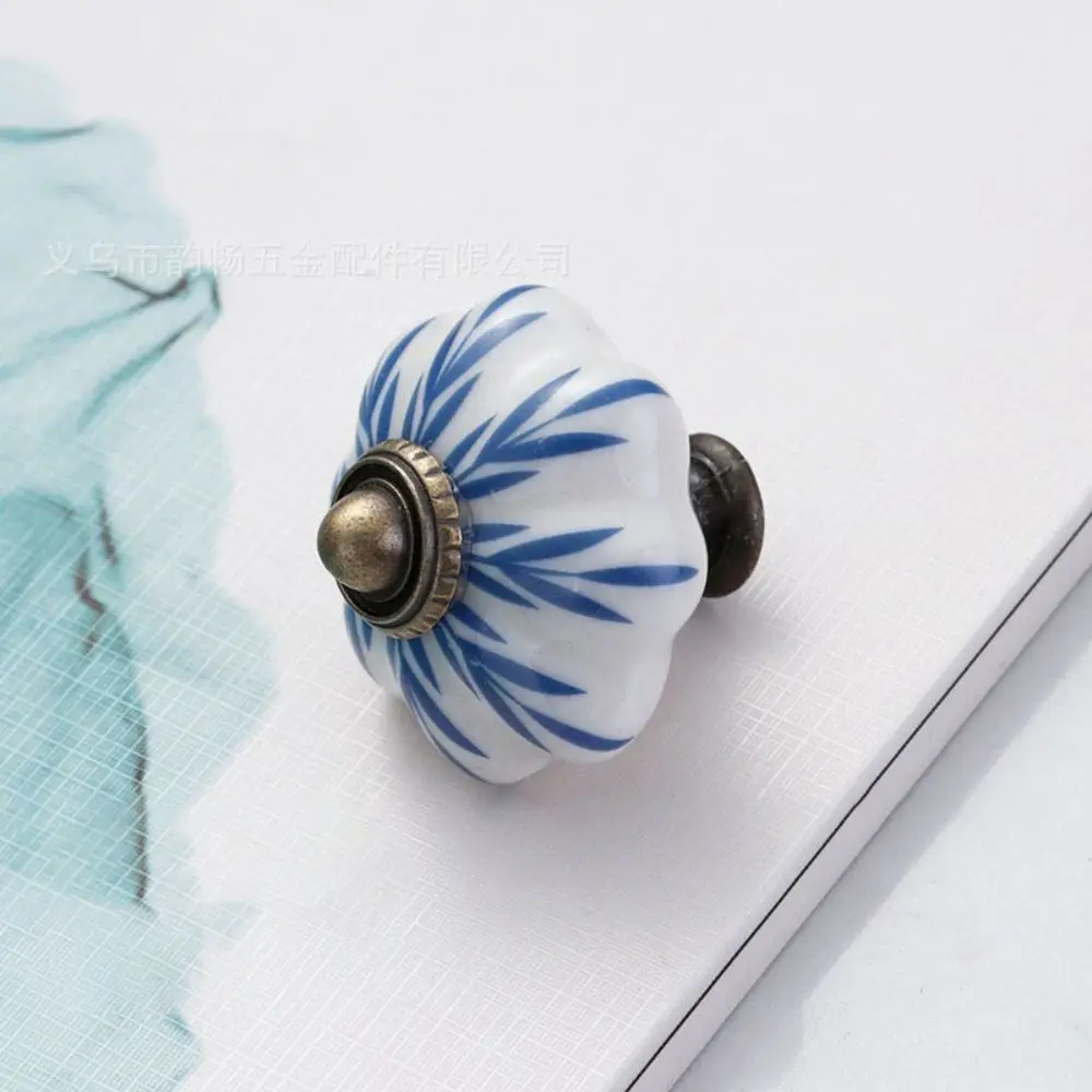 

Ceramics and Alloys Pumpkin Handle Single Hole Creative Vintage Door Handle Fashion Multiple Colors Furniture Knob Cupboard