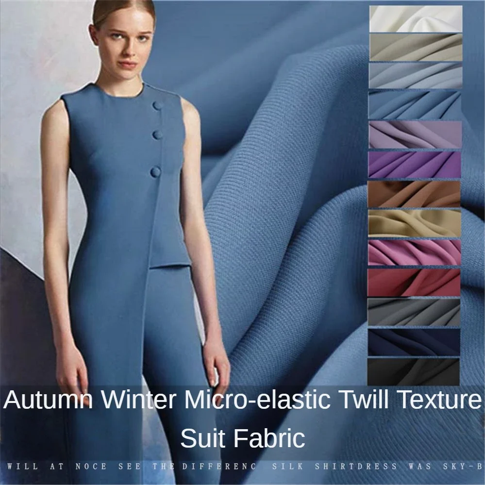 Micro-stretch Suit Apparel Sewing Fabric Twill By The Meter for Pants Uniform Clothes Skirts Thickened Anti-wrinkle Plain Winter