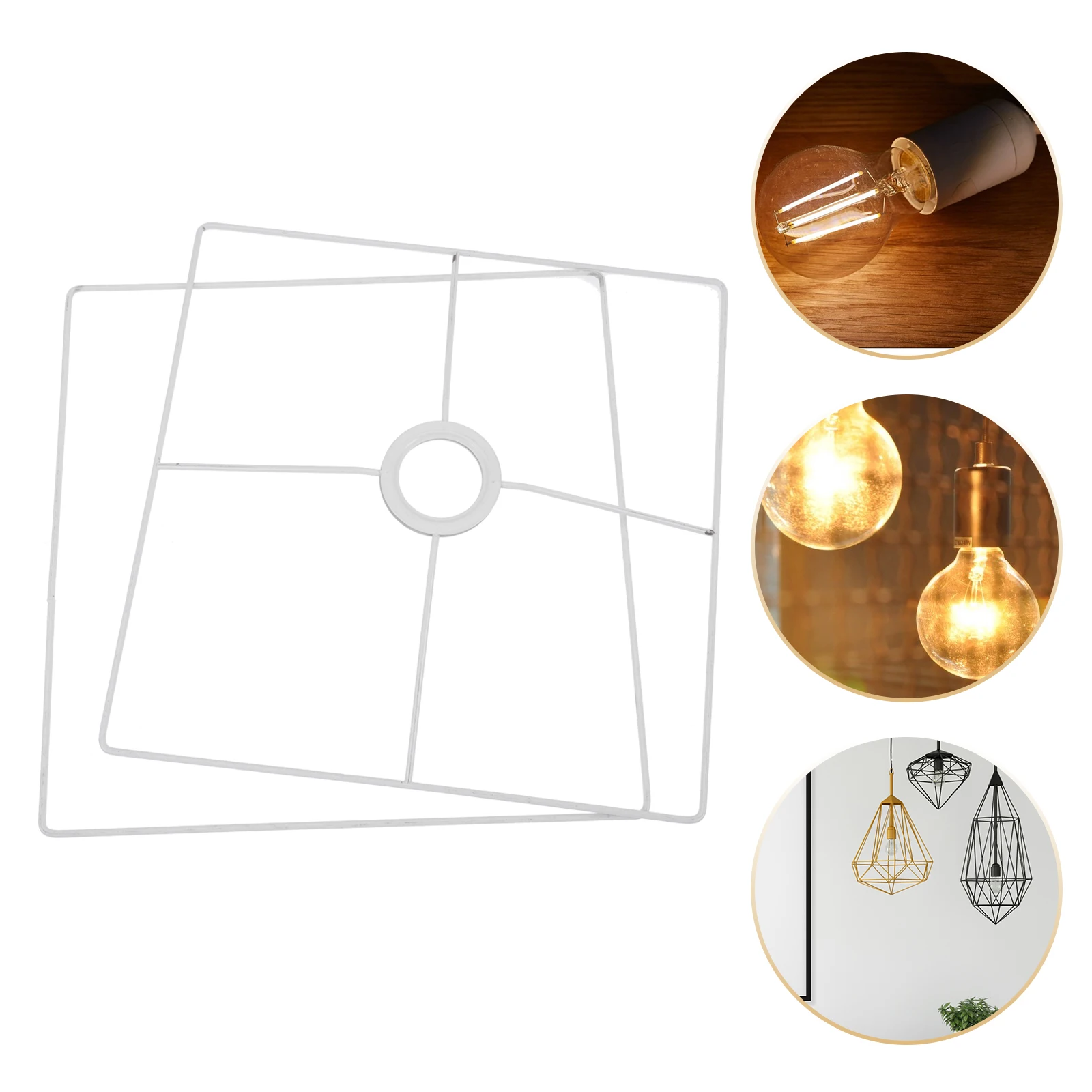 

Square Lampshade Holder Iron Wire Frame For Chandelier Table Lamp Diy Light Cage Frame Shade Ring Fitter Metal Support