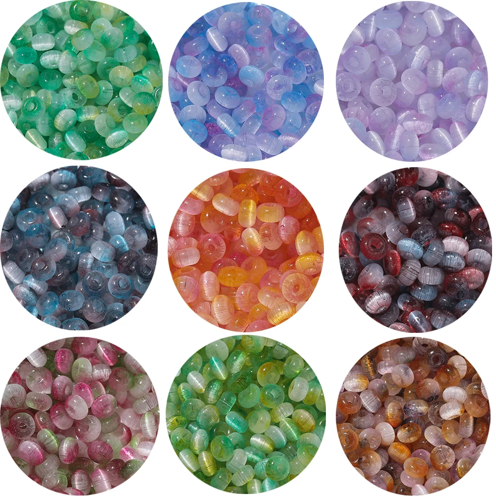 100 قطعة/الوحدة 4 مللي متر الزجاج تقليد القط العين الخرز المستديرة لصنع المجوهرات اليدوية سوار ذاتي الصنع إكسسوارات عقد #2