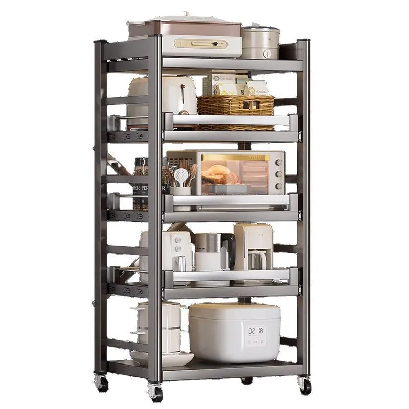 

Kitchen crevice rack corner floor-to-ceiling multi-layer refrigerator next to side crevice storage cabinet