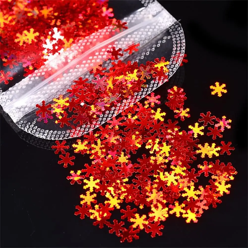 

1 Bag Nails Decorations Xmas Snowflakes 3D Flakes Slices Mixed Colors Mirror Sparkly Ultrathin Laser Holographic Nail Sequins