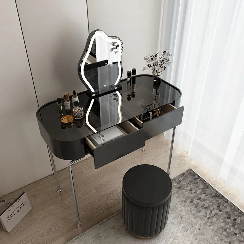 Luxury Modern Vanity Table Black European Style Girls Classic Vanity Table Bedroom Makeup Tocador Maquillaje Furniture