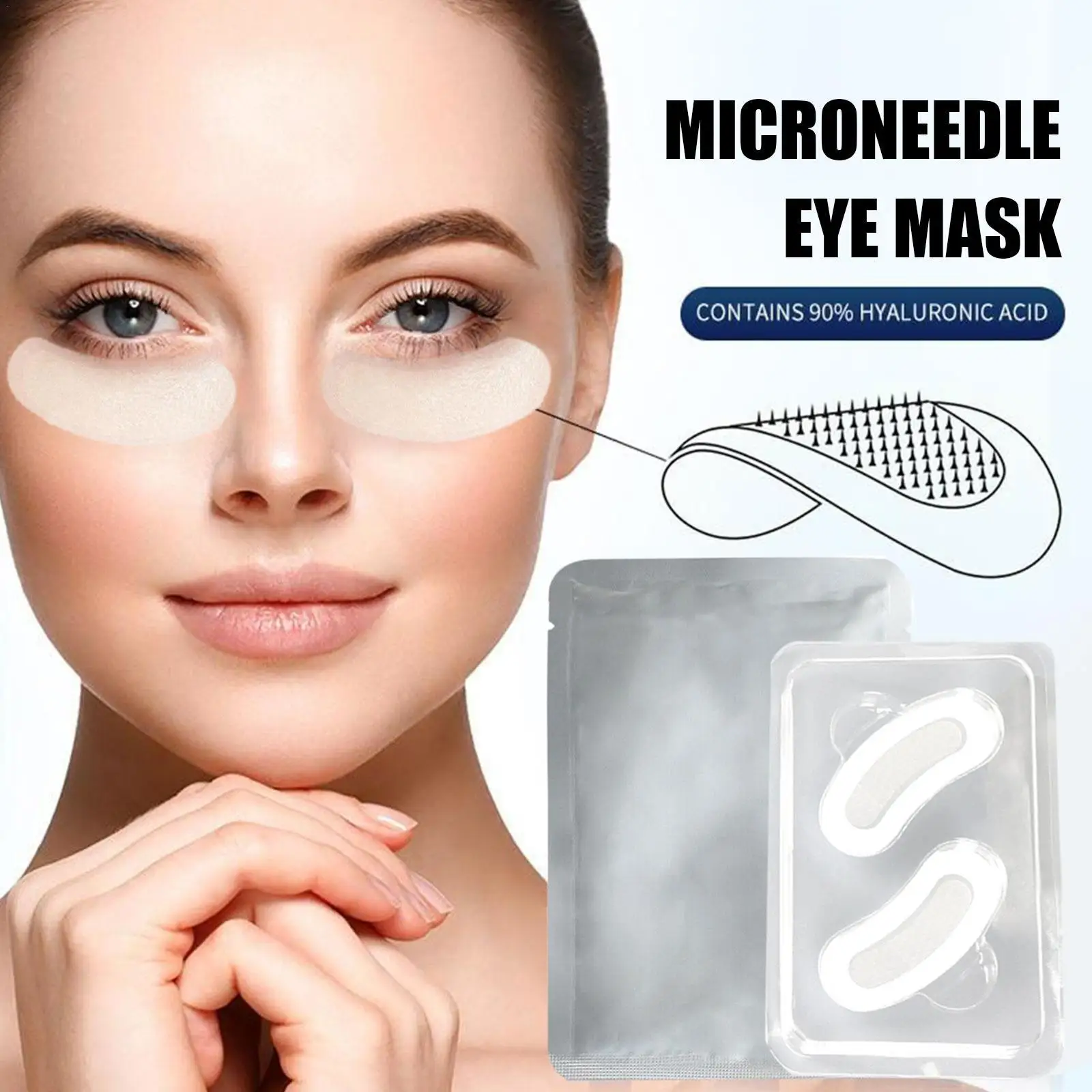 

1/5/10/25 pair Hyaluronic Acid Microneedle Eye Patches Mask for Anti Wrinkle Aging Dark Circles Moisturizing Under Eye Gel Pads