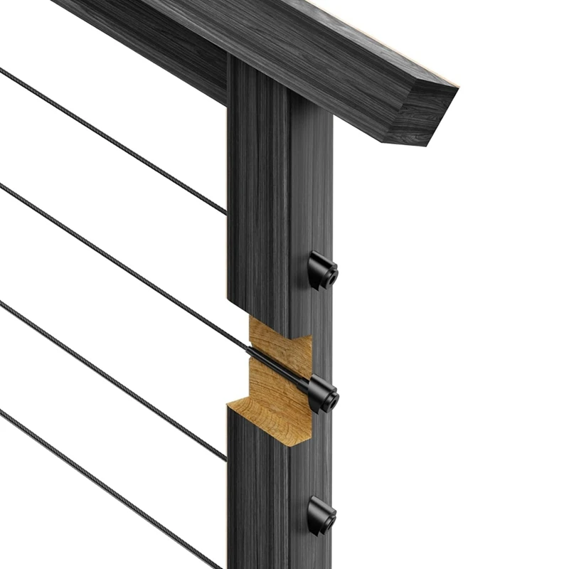 Cabo de aço inoxidável para cabo Railing Posts, Cable Railing, Angled Cable Railing, 1 em, 8in, 5 em, 32in, 3 em, 16in Deck, 20 Pack