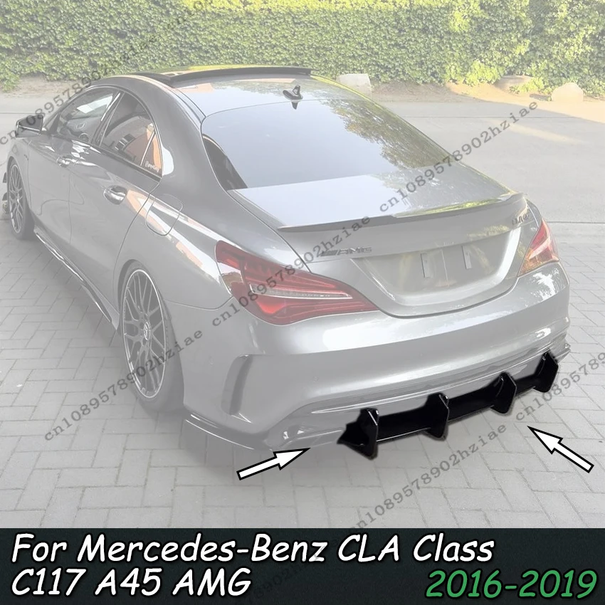 

Накладка-диффузор на задний бампер для Mercedes-Benz CLA Class C117 A45 AMG Line Sedan 2017-2019, сплиттеры-канарды на крылья