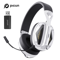 Picun G1 Gaming Wireless Headphone 3D Surround Sound with Mic Over-Ear Headsets 2.4G Bluetooth 5.3 40mm Driver for Gamer PS5 PC