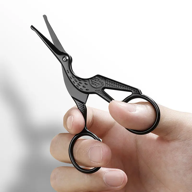 Gesichtshaarschere, abgerundet, professionell, Edelstahl, Schnurrbart, Nasenhaar, Bart, Augenbrauen, Wimpern, Trimmen, Clippers – Detail 10