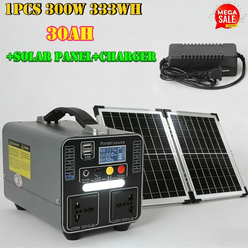 LiFePO4 220V hoogvermogen voedingseenheid 30AH zonnepaneel energiecentrale 166,5Wh 333Wh batterij noodstroomvoorziening kamperen