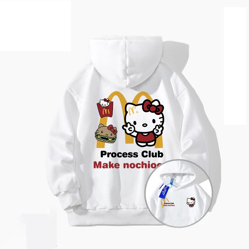 Miniso Sanrio Hello Kitty Hoodie European And American Women's Casual Sports Shirt Autumn and Winter Cotton Warm Street Coat