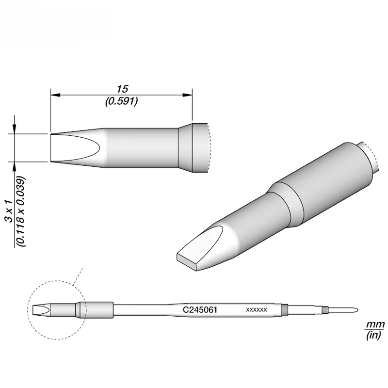 

JBC Universal Handle Dedicated C245 Series Chisel Iron Head