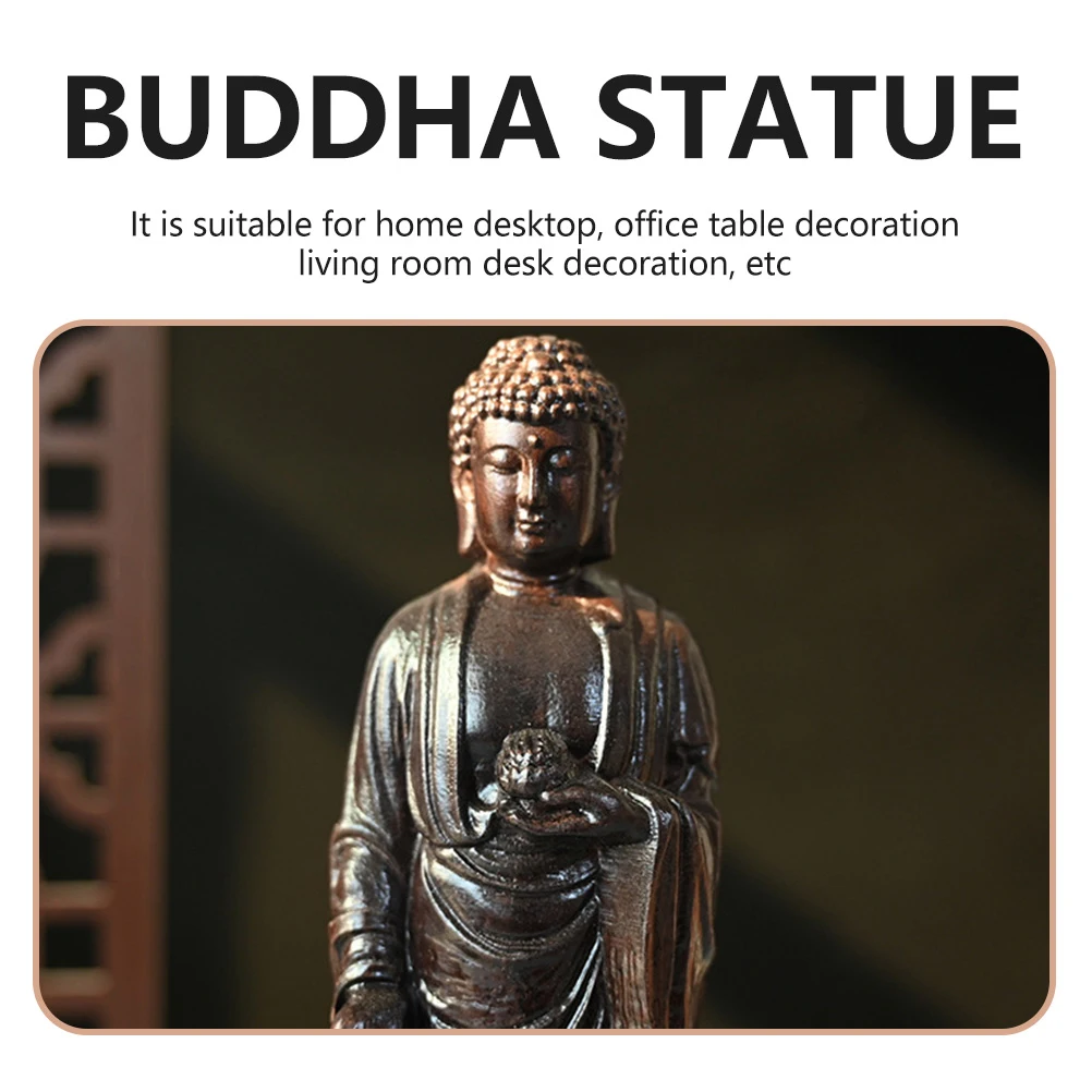 خشبية لوتس بوذا تمثال منحوتة ديكور رائعة المنزل التضحية سطح المكتب الزينة بوذا تمثال ديكور المنزل #5