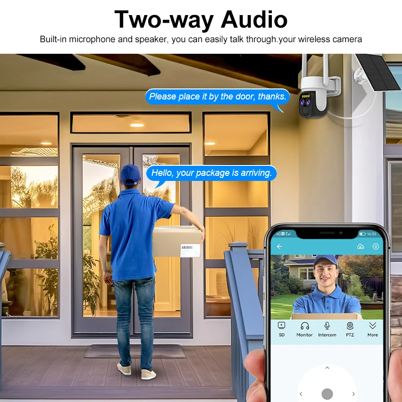 VStarcam 2K Dual Lens WIFI Solar Camera Outdoor Battery Power Camera Two-way Audio Color Night Surveillance Security Waterproof