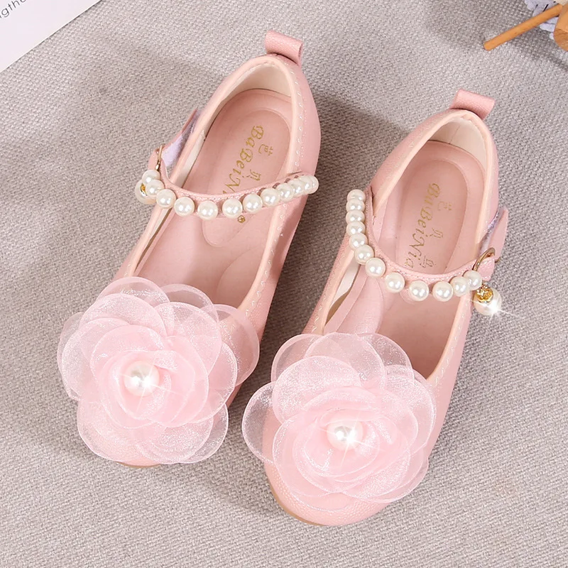 

Модные детские кожаные туфли, новые танцевальные туфли для школьниц, туфли-принцессы для девочек, мягкие кожаные туфли для вечеринок, детские туфли-балетки с жемчугом для малышей