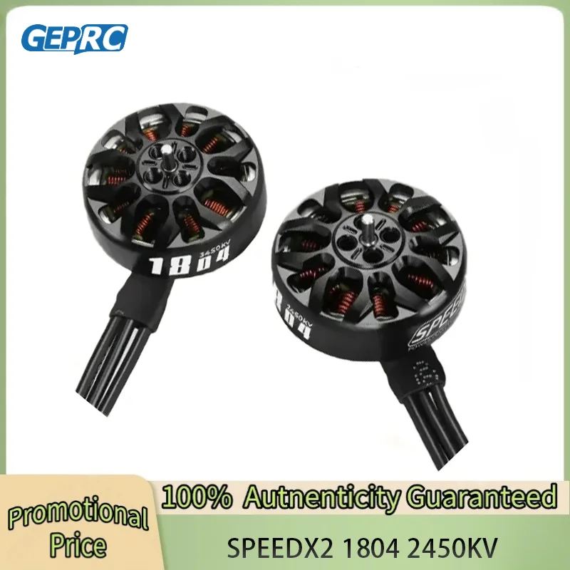 

GEPRC SPEEDX2 1804 2450KV 6S Black Motor for FPV Freestyle 3-4inch Cinewhoop Toothpick Long Range Drones Cinebot30